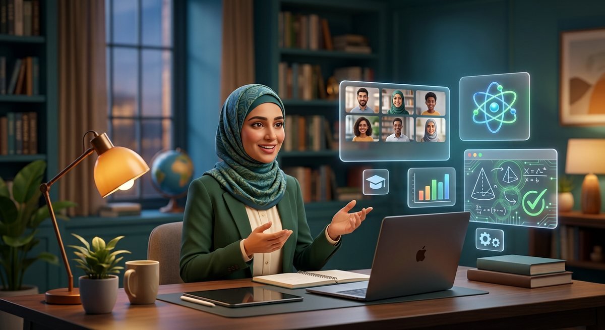 Peral Hub teacher conducting an online class